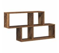 vidaXL Wall Shelf with Shelf Old Wood 100 x 20 x 53 cm Engineered wood, Living Room Storage Solution, Modern Mounted Wall Shelf, Rectangular Shelving Unit for Home Accessories and Organization
