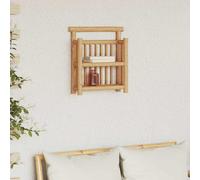 vidaXL Wall Shelf with Shelf Beige 40 x 13 x 44 cm Bamboo, Modern Wall Storage,
