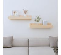 Vidaxl Wall Shelves 2 Pcs 50X12X9 Cm Solid Wood Pine