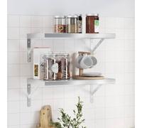 Wall Shelves Floating Shelf Wall Storage Shelf 2 pcs Stainless Steel vidaXL