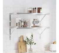 Wall Shelves Floating Shelf Wall Storage Shelf 2 pcs Stainless Steel vidaXL