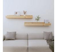 Vidaxl Wall Shelves 2 Pcs 80X12X9 Cm Solid Wood Pine