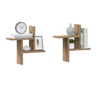 (oak, 38 x 12 x 38 cm) vidaXL Wall Shelves Wall Storage Shelf Floating Shelf 2 pcs Engineered Wood