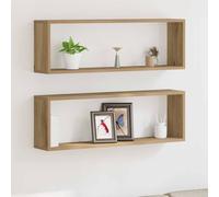 vidaXL Wall Shelves 2 pcs Artisian Oak 80 x 15 x 26 cm Engineered Wood