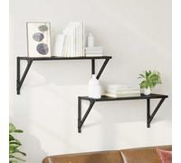 Wall Shelves 2 pcs Black Oak 60 x 25 x 25.5 cm Engineered Wood