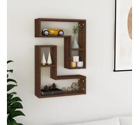 vidaXL Wall Shelves 2 pcs Brown Oak 50x15x50 cm Engineered Wood