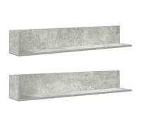vidaXL Wall Shelves 2 pcs Concrete Grey 100x16.5x16.5 cm Engineered Wood