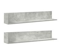 vidaXL Wall Shelves 2 pcs Concrete Grey 100x16.5x16.5 cm Engineered Wood