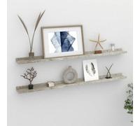 vidaXL 2x Wall Shelves Concrete Grey 100x9x3 cm Hanging Display Racks Home