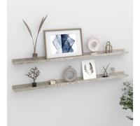 vidaXL Wall Shelves 2 pcs Concrete Grey 115x9x3 cm