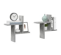 Vidaxl Wall Shelves 2 Pcs Concrete Grey 38X12X38 Cm Engineered Wood