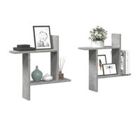 Vidaxl Wall Shelves 2 Pcs Concrete Grey 50X12X50 Cm Engineered Wood