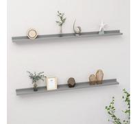 Vidaxl Wall Shelves 2 Pcs Grey 115X9X3 Cm