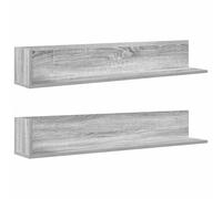 Wall Shelves Set 2 Grey Sonoma 100x16.5x16.5cm Engineered Wood Floating L-Shape