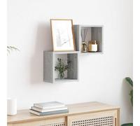 vidaXL Wall Shelves 2 pcs Grey Sonoma 26 x 15 x 26 cm Engineered Wood