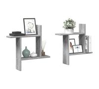Vidaxl Wall Shelves 2 Pcs Grey Sonoma 50X12X50 Cm Engineered Wood