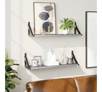 vidaXL Wall Shelves 2 pcs Grey Sonoma 60x15x15.5 cm