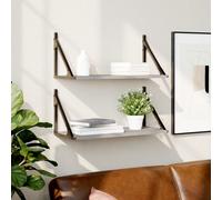 Wall Shelf Set Grey Sonoma Engineered Wood & Metal 60x25x25.5 cm (2pcs) Floating