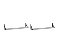 Wall Shelf 2-Tier Grey Sonoma 80x15x15.5cm Engineered Wood Metal Frame Indoor UK