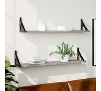 vidaXL Wall Shelves 2 pcs Grey Sonoma 80x15x15.5 cm Engineered wood