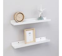vidaXL 2x Wall Shelves High Gloss White 40x9x3 cm Hanging Display Racks Home