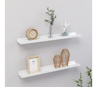 Vidaxl Wall Shelves 2 Pcs High Gloss White 60X9X3 Cm