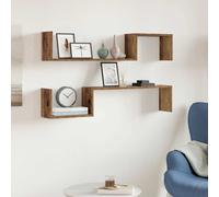 vidaXL Wall Shelves 2 pcs Old Wood 100x15x20 cm Engineered Wood