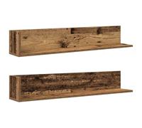 Wall Shelves 2pcs L-shaped Floating Old Wood 100x16.5x16.5cm Engineered Wood Set