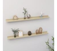vidaXL Wall Shelves 2 pcs Sonoma Oak 100x9x3 cm