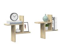 (sonoma oak, 38 x 12 x 38 cm) vidaXL Wall Shelves Wall Storage Shelf Floating Shelf 2 pcs Engineered Wood