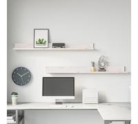 vidaXL Wall Shelves 2 pcs White 110x11x9 cm Solid Wood Pine