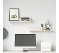 vidaXL Wall Shelves 2 pcs White 50x11x9 cm Solid Wood Pine