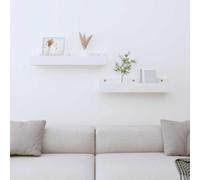vidaXL Wall Shelves 2 pcs White 50x12x9 cm Solid Wood Pine