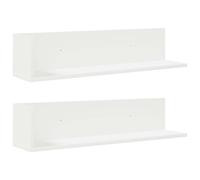 vidaXL Wall Shelves 2 pcs White 75x16.5x16.5 cm Engineered Wood