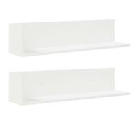 Wall Shelves 2pcs White 75x16.5x16.5cm Engineered Wood L-Shape Floating for Home