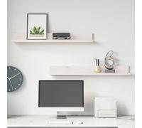 vidaXL Wall Shelves 2 pcs White 80x11x9 cm Solid Wood Pine