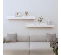vidaXL Wall Shelves 2 pcs White 80x12x9 cm Solid Wood Pine