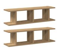 vidaXL Wall Shelves 2 Pieces Artisan 75 x 18 x 20 cm in Particleboard, Wall Shelf, Wall Shelf, Wall Shelf, Wall Shelf