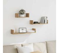 (artisan oak, 60 x 15 x 10 cm) vidaXL Wall Display Shelf Floating Rack Hanging Shelf Engineered Wood 3 pcs