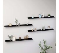 Vidaxl Wall Shelves 4 Pcs Black 100X9X3 Cm