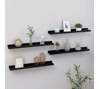 Vidaxl Wall Shelves 4 Pcs Black 60X9X3 Cm