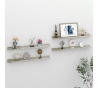 Vidaxl Wall Shelves 4 Pcs Concrete Grey 80X9X3 Cm