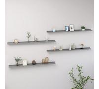 vidaXL 4x Wall Shelves Grey 115x9x3 cm Hanging Display Racks Furniture Home