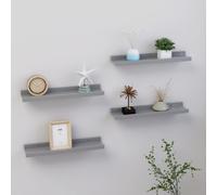 vidaXL Wall Shelves 4 pcs Grey 40x9x3 cm