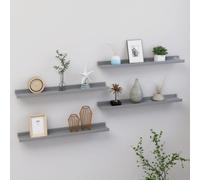 vidaXL 4x Wall Shelves Grey 60x9x3 cm Hanging Display Racks Furniture Home