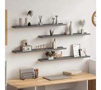 Vidaxl Wall Shelves 4 Pcs Grey 80X9X3 Cm