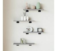 vidaXL Wall Shelves 4 pcs Grey Sonoma 40x10x1.5 cm Engineered Wood