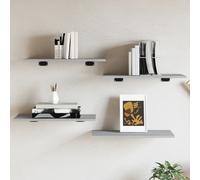 vidaXL Wall Shelves 4 pcs Grey Sonoma 60x30x1.5 cm Engineered Wood