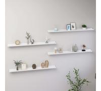 vidaXL Wall Shelves 4 pcs High Gloss White 100x9x3 cm