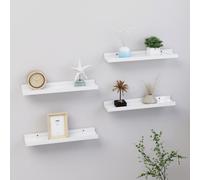 Vidaxl Wall Shelves 4 Pcs High Gloss White 40X9X3 Cm